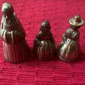 Antique brass bells set of 3